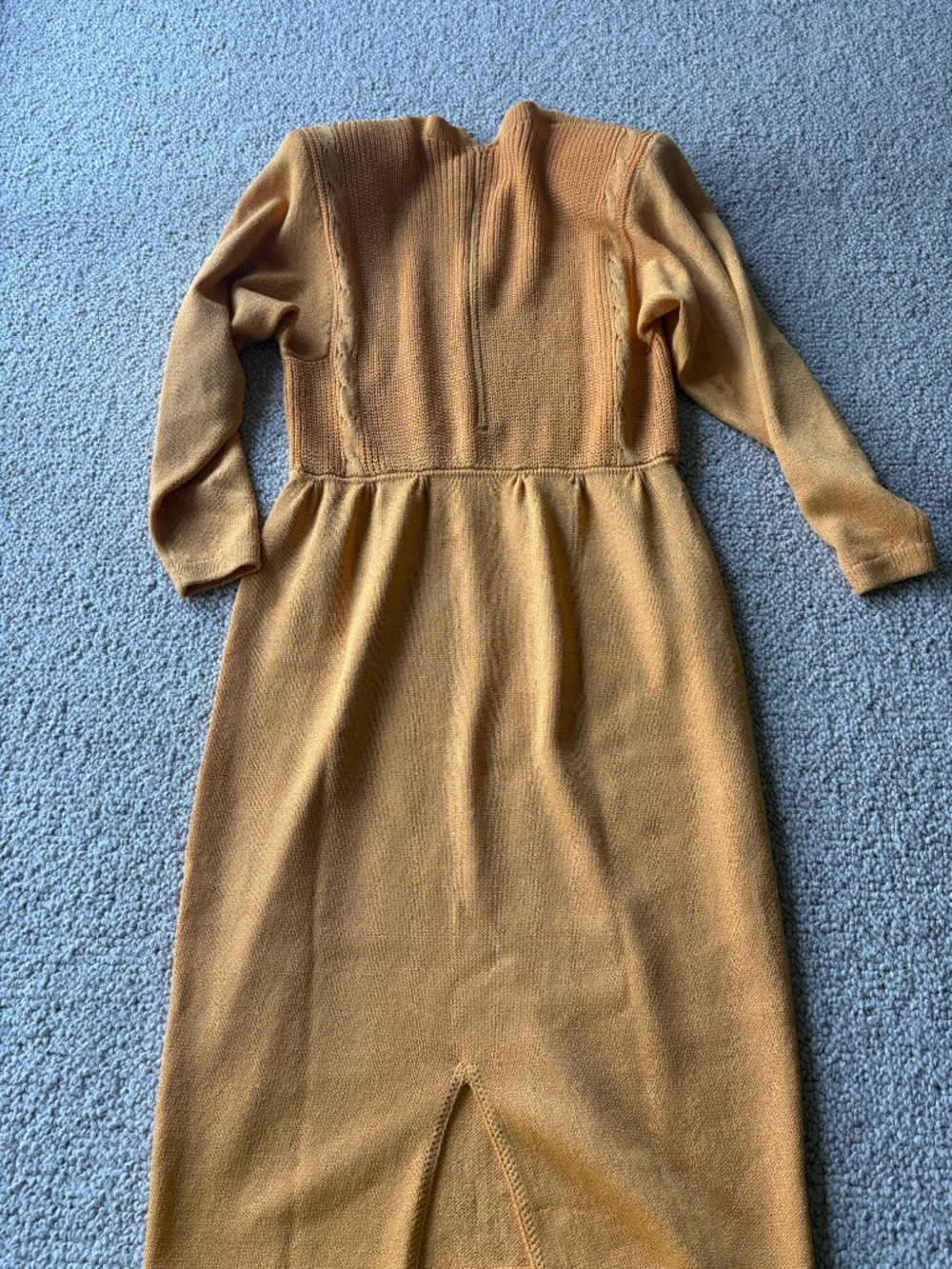 Vintage St John Santana Knit Belted Dress Ochre Gold Dynasty Quiet Luxury 8 Chic - Picture 6 of 14